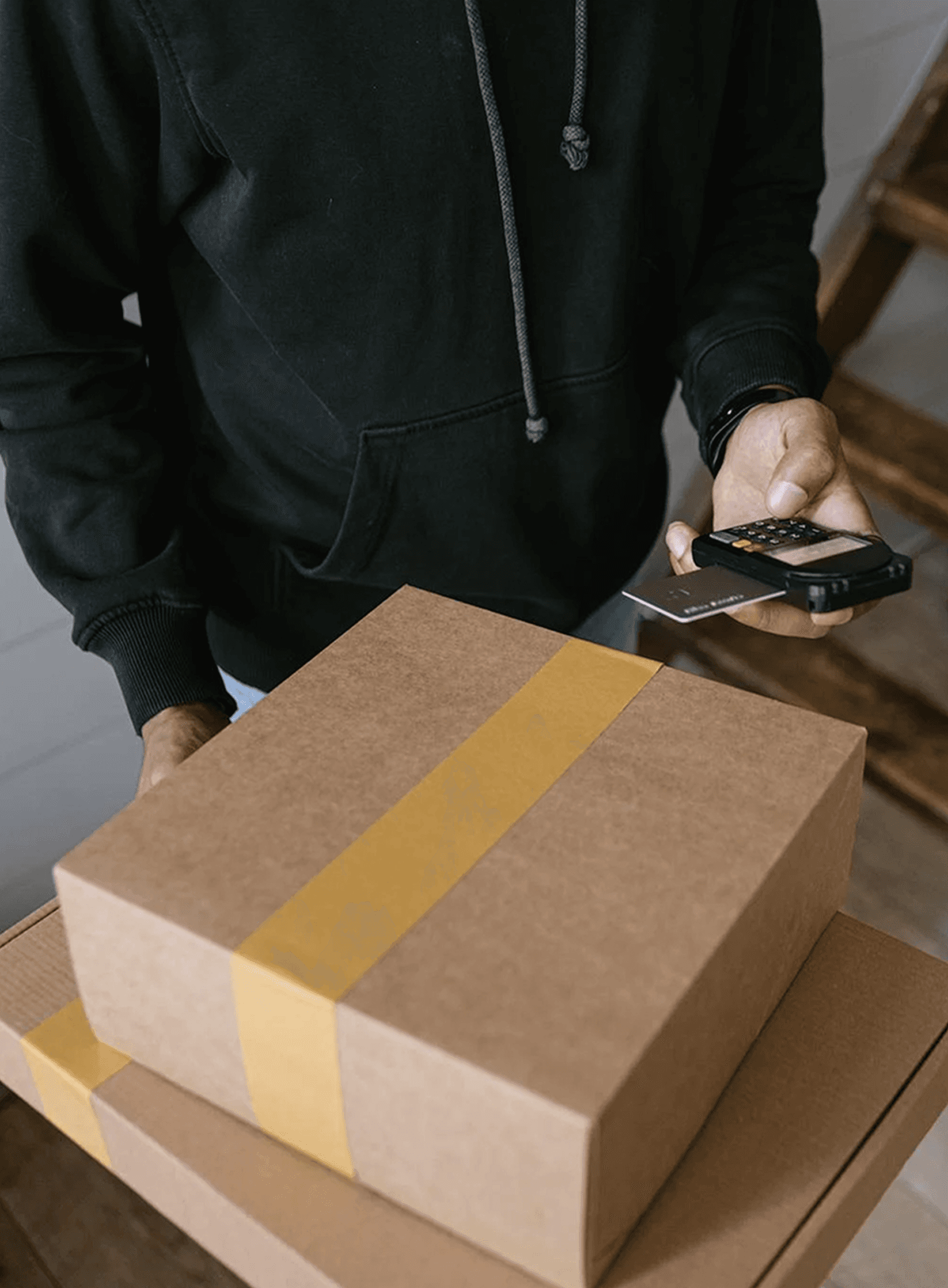 Courier Receiving Card Payment for Package